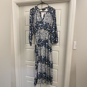 Belted floral dress WITH POCKETS